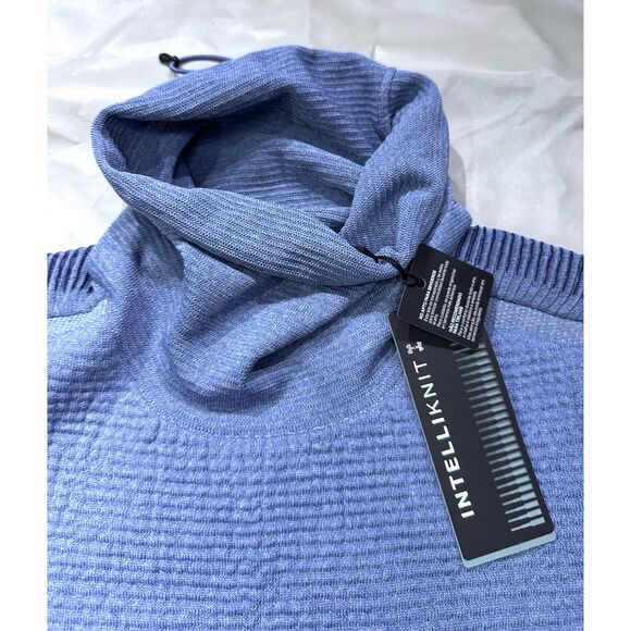 Under Armour Women Small Intelliknit Funnel Neck Sweater Long sleeve Blue NEW - Picture 7 of 10